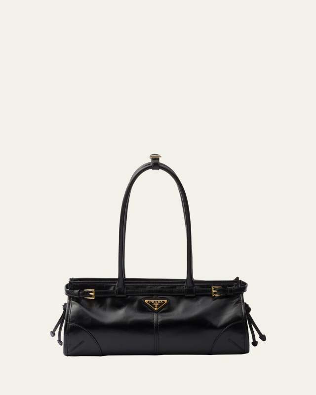Medium East-West Leather Shoulder Bag